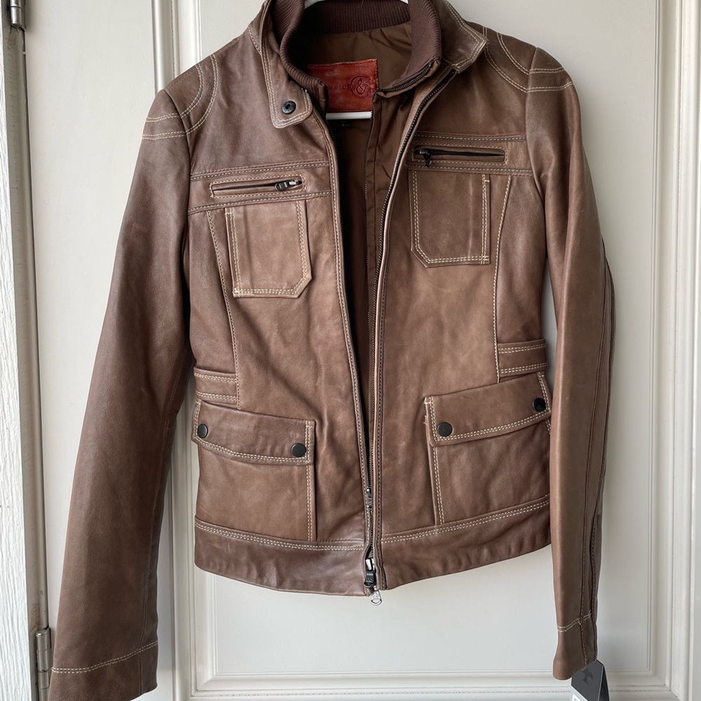 Authentic leather jacket brown Robert comstock